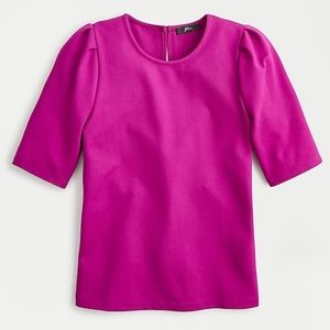 NWT J.Crew Puff Sleeve Ponte Top sz S